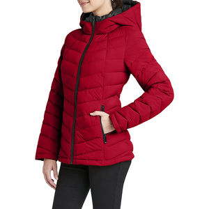 Chaqueta acolchada pesada de diseñador de alta calidad para mujer, abrigo de burbujas de invierno de piel de oveja brillante personalizado, procesamiento en bruto transpirable - Product Image 3