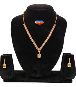 AD573 Ensemble de bijoux classiques élégants Fête de mariage Événements traditionnels Collier et boucles d'oreilles pour cadeaux à la mode - Product Image 1