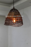 Suspension en bronze nouvellement conçue avec finition or/noir/bronze grillage ovale/forme carrée 27cm diamètre 17cm hauteur