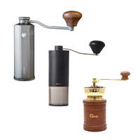 Antieke commerciële gietijzeren handmatige koffiemolen retro vintage gebruiksvoorwerp draagbaar zakelijk ontwerp met hout en metaal