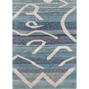 Alfombra de Lana y Seda Anudada a Mano Freedom Manchaha Azul, Rectangular 9x12, Diseño Abstracto de Rompecabezas para Pasillo, Uso Doméstico para Adolescentes - Lub-68 - Product Image 2