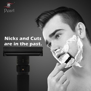 Maquinilla de Afeitar de Seguridad de Doble Filo para Hombre con Hoja de Acero Inoxidable y Mango de Latón para Afeitar la Cara - Product Image 5