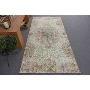 พรมขนสัตว์สีเขียวแบบดั้งเดิมสำหรับห้องนั่งเล่น3.7x7.5ft พรมตุรกีเย็บปะต่อกันสำหรับข้างเตียงห้องโถงน้ำยาง - Product Image 1