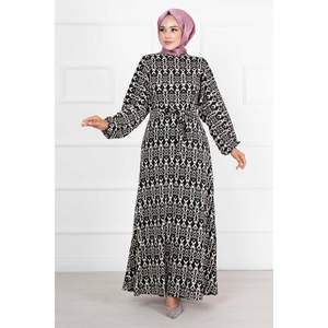 Robe Hijab à manches chauve-souris amovible noire longue modeste ouverte Abaya Kimono avec ceinture hiver Jubba vêtements musulmans - Product Image 5