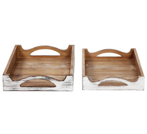 Premium Burnt Antique Mango Wood Carved Tray for Serving Set of 2 High Quality Wooden Tray <b>Indian</b> Manufacturer and Exporter - Product Image 5