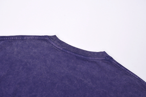 เสื้อยืดบาติกสีม่วงสำหรับผู้ชาย ผ้าหนา 250gsm รับสกรีนโลโก้ เสื้อยืดคอตตอน 100% ขายส่ง - Product Image 6