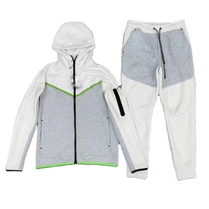 Ropa informal para hombre, conjunto de 2 piezas de talla grande, chándal ligero con capucha y cremallera para salidas deportivas de invierno, ropa deportiva para adultos - Product Image 5