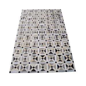 Alfombra de Cuero Vacuno 100% Genuino de Lujo, Alfombra de Piel de Vaca con Pelo Bordado de Estilo Moderno para Decoración Natural del Hogar - Product Image 2