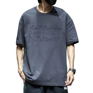 Camisetas de punto de manga corta para hombre, estilo casual, holgadas, con estampado en relieve, moda nacional, novedad de verano 2026 - Product Image 3