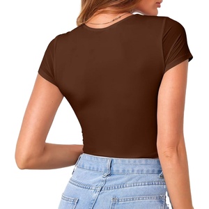 Top Corto Casual para Mujer, Diseño Moderno, Ropa Deportiva, Tejido con Capucha, Ecológico, Transpirable, Antiarrugas, Antipilling en la Parte Delantera - Product Image 5