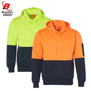 New Winter Workwear Athletic Hooded Fleece Sweatshirt Waterproof and Breathable Safety Work Jumper with <b>Hoodie</b> - Product Image 3