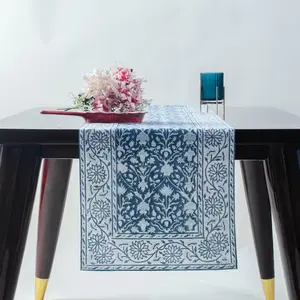 Camino de mesa indio para decoración de habitación, tela bordada de retazos, mesa de comedor de algodón, mesa decorativa hecha a mano multicolor