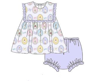 2026 nuovo Design all'ingrosso di <span class=keywords><strong>abbigliamento</strong></span> per ragazze con stampa d'oca con volant senza maniche leggings per bambini vestiti estivi per bambini - Product Image 3