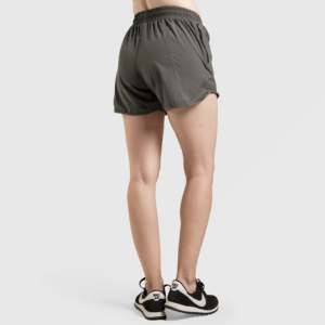 Yager Summer Formal Hot Shorts Breathable Cotton and Polyester Mid Waist Logo and Pattern Print Washed Fitness Shorts (Grey) - Product Image 2
