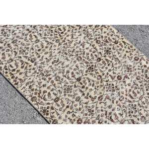 Tapis turc vintage classique Beige marron 3.1x7.1 pieds Patchwork Boho tissage plat laine latex soutenu pour salon tapis de jute - Product Image 5