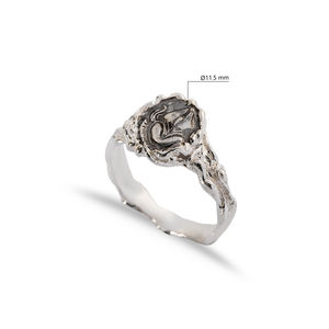 Anillo de diseño Vintage de estilo Popular chapado oxidado, venta al por mayor, hecho en Turquía, joyería de plata de ley 925 hecha a mano para mujer - Product Image 2