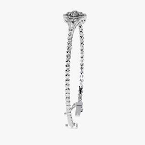 Bracelet tennis en argent sterling certifié IGI avec diamants en or blanc coupe ronde pour femmes et filles - Product Image 2