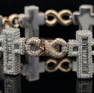 Pulsera cruzada de moissanita, chapado en oro de 18 quilates, regalo certificado VVS1 para ella, joyería de la suerte, pulsera de fe brillante delicada para mujer - Product Image 2