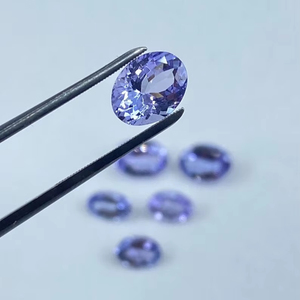 Piedras Preciosas Sueltas de Tanzanita Natural, Corte Oval Facetado, Tamaños Surtidos desde 8x6mm, Color Azul, Certificadas por Terceros para la Fabricación de Joyas - Product Image 1