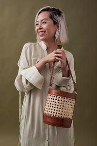 BOLSO DE PAJA DE CUERO BONITO MAYORES - Product Image 2