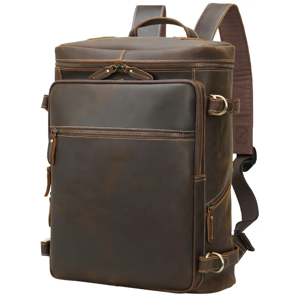 Popular Laptop Bag High Quality Computer Back Pack Durable Waterproof Men PU Leather Backpack