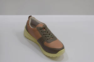 รองเท้าสนีกเกอร์หนังแกะสำหรับผู้หญิง, รองเท้าเดินพื้นรองเท้าวิ่งระบายอากาศได้ดีทำจากหนัง PU เนื้อนิ่ม - Product Image 5