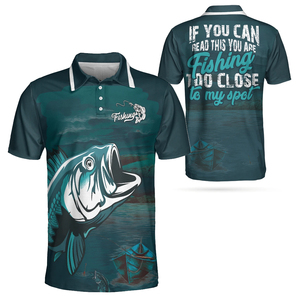 Diseños personalizados de alta calidad Cuello de botón Impermeable Protección UV Polo de pesca Precio al por mayor Sublimado 100% - Product Image 6