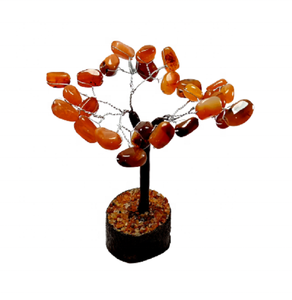 Viruta de cristal natural, Ágata cornalina roja, alambre envuelto, árbol de la vida, piedra, árbol, viruta de cristal, piedra preciosa curativa, regalos de decoración - Product Image 4