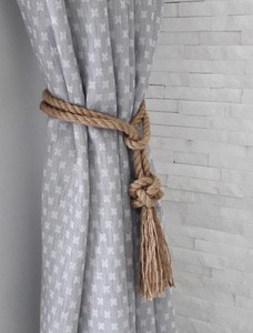 Rustic Tie <b>Curtains</b>..Friendship and Love Knot..<b>Nautical</b> Natural Jute Rope..<b>Curtain</b> Tie Back - Product Image 3