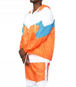 Conjunto corto de chándal personalizado de dos piezas, ropa de calle, chándal para hombre, chaqueta cortavientos y conjunto corto, precio barato OEM - Product Image 6