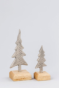 Arbre de Noël moderne fait à la main en aluminium fini argent Table de bureau en métal artisanat pour la décoration intérieure de villa décor à la maison - Product Image 3