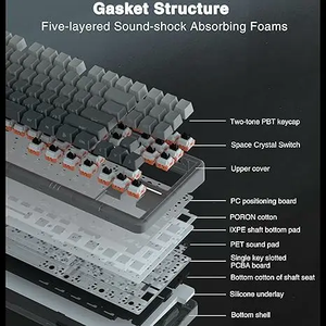 Aula F87Pro Bàn Phím Cơ Khí 2.4G/USB/Bt Chế Độ Tri Không Dây 87 Key 5 Lớp Làm Đầy Không Tiếng Thích Hợp Cho Chơi Game + Đánh Máy - Product Image 3