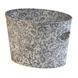 Meilleure qualité de pot en métal jardinière ovale en fer galvanisé gris élégant aspect moderne jardinières design intérieur extérieur maison et jardin - Product Image 2