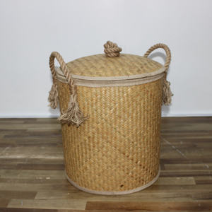 Caja de almacenamiento tejida de algas marinas hecha a mano de fábrica de Artex Dong Thap, organizador decorativo ecológico para uso en sala de estar o dormitorio - Product Image 2