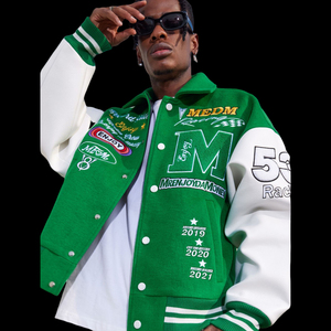 Veste de Baseball Varsity à Manches Longues Respirante Écologique à Col Debout pour Hommes avec Logo Personnalisé de Haute Qualité Imprimé en Hiver - Product Image 1