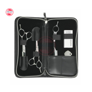 Kit de ciseaux de coupe de cheveux de salon de coiffure en acier inoxydable avec étui à fermeture éclair | Ensemble de ciseaux de coiffeur de salon de coiffure - Product Image 1