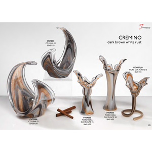 Italian High Quality <b>Glass</b> Centerpiece to Decorate the House in a Special Dark Brown White Rust Color to Make Any Room Unique - Product Image 4