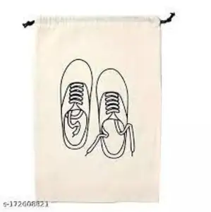 白色纯棉定制拉绳鞋袋可折叠印花可重复使用帆布鞋袋高品质时尚纯棉拉绳鞋袋