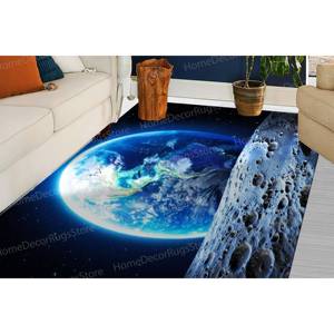 Alfombra de Lana con Estampado de Patchwork Sky View, Diseño Tradicional Ecológico, Pelo Medio, Base de Látex, Decoración para Salón, Regalo para Ella - Product Image 3