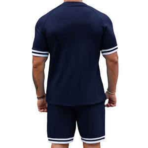 Dernier produit unique Vente en gros Survêtement d'été Tenue décontractée et confortable Survêtement d'été 100% coton à demi-manches pour hommes - Product Image 2