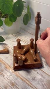 Premium Solid <b>Wood</b> <b>Skittles</b> <b>Game</b> Set Classic Bar Entertainment Indoor Fun Tabletop Challenge Activity From India - Product Image 4