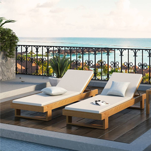 Leisure Sunbed Garden Furniture Waterproof Material Single <b>Person</b> Outdoor Sofa Bed Sun Lounger with <b>Cushion</b> - Falconera - Product Image 1