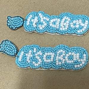 Boucles d'oreilles brodées élégantes de luxe en noir et blanc perlé Cheer Top bijoux élégants et créateur unique dernier cri pour fille - Product Image 5