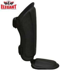 Mat Black PU Leather <b>MMA</b> <b>Shin</b> guard in step Blank Highest Quality New Arrival Product Customization <b>Shin</b> Guard - Product Image 4