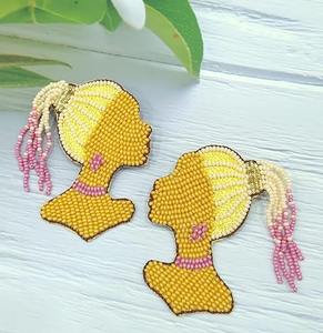 Stylish Beaded Embroidery <b>Christmas</b> <b>Earrings</b> Holiday Jewelry Festive Handcrafted Beadwork Accept Custom Design JAVED HANDICRAFTS - Product Image 4