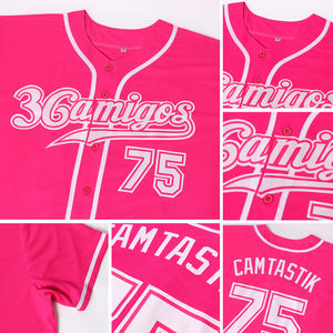 Camiseta de béisbol con cuello en V y botones personalizable, ropa deportiva de poliéster transpirable, ropa de equipo con logotipo bordado, conjunto de talla grande - Product Image 2