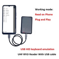 Lector y Escritor RFID UHF Portátil, Conexión USB, 860-960MHz, Compatible con Teléfonos Móviles Android e iOS
