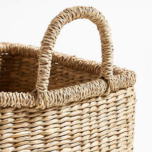 <b>Under</b> <b>Bed</b> Space Save Seagrass <b>Storage</b> <b>Basket</b> with Double Handles, Rectangular <b>Basket</b> for Home Hotel Villas - Product Image 3