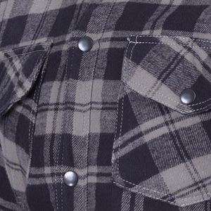 Chemise de protection de moto de vêtements de sport à carreaux orange noir pour hommes avec panneaux contrastés homologuée CE pour la taille supérieure - Product Image 4