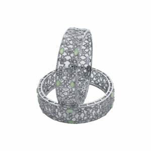 Bracelets AD inversés plaqués argent, Bracelets en argent en laiton, Bracelets de luxe, Bracelets AD rhodium inversés modernes, Ensembles de bracelets de mode. - Product Image 3